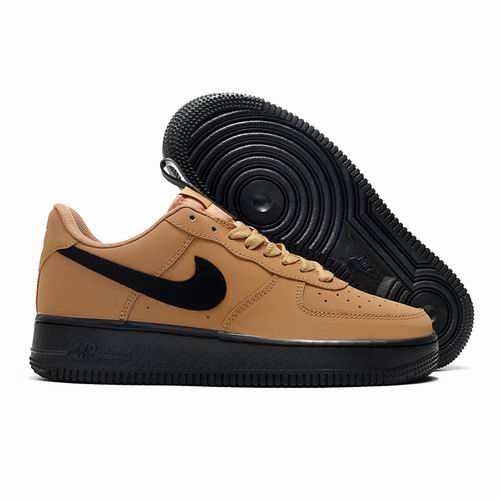 Cheap Nike Air Force 1 Brown Black Shoes Men and Women-63 - Click Image to Close